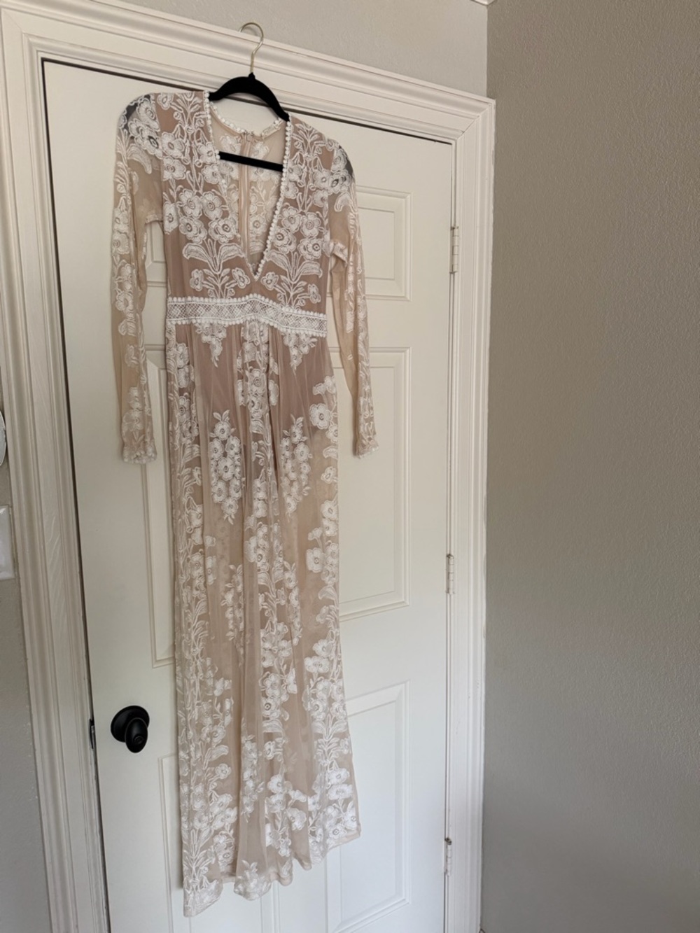 Free people for love and lemons Temecula Embroidered Dress in Nude and White